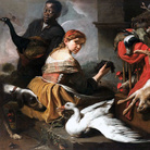 Pieter Boel, Moretto con pavone, giovane con uva e cacciagione, olio su tela, 135 x 172 cm. Collezione privata 