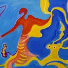 Gillo Dorfles, Il fustigatore, 2007, acrilico su tela cm 70x100