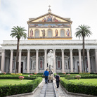 Facciata della Basilica di San Paolo fuori le Mura a Roma, Durante le riprese del film 