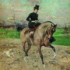Giovanni Boldini, L'amazzone, 1878, Olio su tavola, 59 x 69 cm, Milano, Galleria d'Arte Moderna