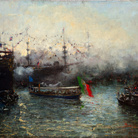 Pompeo Mariani, Feste Colombiane – La Lancia Reale, 1892. Olio su tela, 72,3 x 94,4 cm