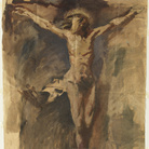 Pablo Picasso, Cristo crocifisso, 1896-1897, olio e carboncino su carta, cm 73,5 x 54,4. Barcellona, Museo Picasso, dono di Pablo Picasso, 1970. Museu Picasso, Barcellona/Gasull © Succession Picasso, by SIAE 2015