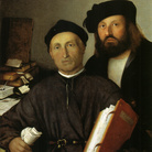 Lorenzo Lotto, Il medico Giovanni Agostino della Torre e suo figlio, Niccolò, 1515, Olio su tavola, 68.2 × 85 cm, Londra. National Gallerya