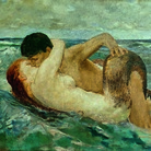 Max Klinger, Tritone e Nereide (Le Sirene), 1895, Olio su tela, 101 x 188, Firenze, Villa Romana in comodato alle Gallerie degli Uffizi Galleria d’Arte Moderna di Palazzo Pitti | © Mondadori Portfolio / AKG Images