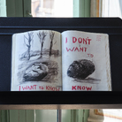 William Kentridge, Pour, 2022, Bronzo, 124 × 119 × 66.7 cm | Veduta della mostra Pensieri fuggitivi a cura di Saverio Verini, Palazzo Collicola, Spoleto, 2025 | Courtesy © William Kentridge e Lia Rumma Gallery Milano/Napoli | Foto: Giuliano Vaccai