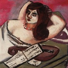 Max Beckmann, Siesta, 1924-1934, Olio su tela, 95 x 35 cm, Collezione privata | © 2018, ProLitteris, Zurich