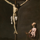 Francisco de Zurbarán, Cristo crocifisso con un pittore, c. 1630-35 Olio su tela, cm 105 x 84 Madrid, Museo Nacional del Prado