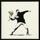 Banksy, Love is in the air (flower trower), 2003, 90 x 90 cm | Photo © Dario Lasagni
