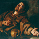 Gerrit van Honthorst - (Gherardo delle Notti) (Utrecht 1592 - 1656), San Francesco in estasi, 1614-1615. Olio su tela. Cosenza, Collezione Banca Carime presso Soprintendenza per i Beni Storici, Artistici ed Etnoantropologici della Calabria