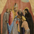Antonio Vivarini, Matrimonio di Santa Monica e Sant'Ambrogio che battezza Sant'Agostino, Bergamo, Accademia Carrara, Valagussa