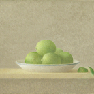 Xavier Valls, Citrons verts et zeste, 1977, Huile sur toile, 33 x 41 cm | Courtesy &copy;️ Archives Xavier Valls 2026 - &copy;️ ADAGP 2026