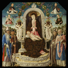Bartolomeo Vivarini, Madonna con Bambino e Santi, 1465, Tempera su tavola, 118 x 118 cm, Napoli, Museo di Capodimonte | © Archivio fotografico del Polo Museale della Campania | © Museo di Capodimonte su concessione del Ministero dei Beni e delle Attività Culturali e del Turismo