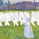 Cuno Amiet, Il bucato (Die Wäsche), 1904, Olio su eternit, 100 x 92.5 cm, Collezione privata