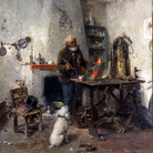 Gerolamo Induno, Il figurinaio, olio su tela, 47 x 36 cm