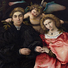 Lorenzo Lotto, Ritratto di Marsilio Cassotti e sua moglie Faustina, 1523, Olio su tela, 84 × 71 cm, Madrid, Museo del Prado