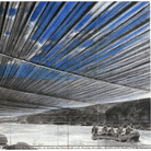 Christo, Over the River (Project for Arkansas River, State of Colorado), Drawing 2008, 22 x 28