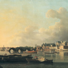 Samuel Scott, Veduta di Westminster con il ponte in costruzione, post 1742, olio su tela, 77 x 147 cm