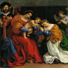 Lorenzo Lotto, Il Matrimonio Mistico di Santa Caterina, 1523, Olio su tela, 134 × 139 cm, Accademia di Carrara
