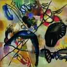 Vassily Kandinsky (Mosca, 1866‐Neully-sur-Seine, Parigi,1944), Schwarzer Fleck I, 1912. Olio su tela, cm 100 x130. San Pietroburgo,The Russian Museum. ©Mondadori Portfolio/AKG Images