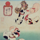 Utagawa Kuniyoshi, Polipo (tako), Serie: Caratteri calligrafici formati da gatti (Neko no ateji), Circa 1842, Silografia policroma (nishikie), 24.6 x 36.1 cm, Masao Takashima Collection