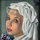 Tamara de Lempicka, Ragazza con viole del pensiero, 1945 circa. Olio su tela, 25,5x20,3 cm. Stati Uniti, collezione Richard e Anne Paddy © Tamara Art Heritage. Licensed by MMI NYC/ ADAGP Paris/ SIAE Roma 2015