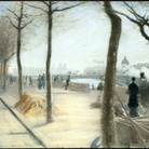 Giuseppe De Nittis, Lungo la Senna, 1876 circa, Pastello su tela, cm. 52x71,5, Collezione privata 