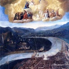 Bernardino Zambaiti, Veduta di Trento da sud, 1703. Olio su tela. Trento, Museo Diocesano Tridentino