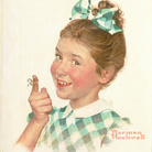Norman Rockwell, Girl with String (Bambina con spago), 1955 Olio su tela, 37,1 x 32 cm Kellogg Company Corn Flakes advertisement, 1955 Collection of The Norman Rockwell Museum at Stockbridge, Gift of Kellogg Company, NRM.1993.1