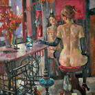 Geoffrey Humphries, Laura with Black Gloves, Olio su tela (Particolare), 55 x 80 cm | Courtesy of the Artist and The Osborne Studio Gallery, London
