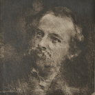 Luigi Conconi, Ritratto di Tranquillo Cremona con dedica, 1878, Acquaforte, 13.3 x 12.4 cm, Collezione Privata