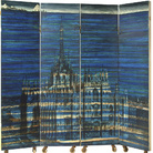 Piero Fornasetti, Paravento “Duomo sommerso”, cm 200x200, legno, stampato, laccato e dipinto a mano. Courtesy Fornasetti