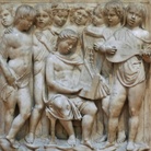 Lodatelo con strumenti a corda e con l'organo, Cantoria, Luca della Robbia. 