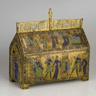Cassetta reliquiario di Santa Valeria con scene dell’Adorazione dei Magi, Francia, Limoges, 1170-1180, Legno, rame dorato, smalto champlevé, 23x27,7x11,7 cm, San Pietroburgo, Museo Statale Ermitage