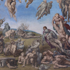 Michelangelo Buonarroti, Cappella Sistina, Giudizio Universale, part. dopo l’installazione del nuovo impianto di illuminazione Foto Boutique Creativa © Governatorato SCV – Direzione dei Musei