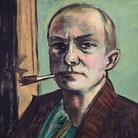 Max Beckmann, Autoritratto su sfondo verde con camicia verde, 1938-1939, Olio su tela, 50 x 65.5 cm, Museum der bildenden Künste Leipzig Nachlass Mathilde Q. Beckmann | © 2018, ProLitteris, Zurich