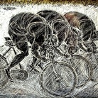 Toni Boni, La volata, 1965, graffito su marmo