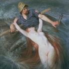 Knut Ekwall (1843 - 1912), The Fisherman and The Siren, Olio su tela