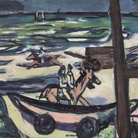 Max Beckmann, Marina a Noordwijk (Cavaliere sulla spiaggia), 1946, Olio su tela, 87.5 x 55 cm, Buchheim Museum der Phantasie, Bernried am Starnberger See | © 2018, ProLitteris, Zurich