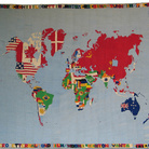 Alighiero Boetti, Mappa, 1972 - 1973. Ricamo a mano su lino, cm 161 x 217. MAXXI - Museo nazionale delle arti del XXI secolo, inv. 13414, 2003