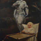 Lino Selvatico, Ritratto del mio bambino, 1915, Olio su tela, 110 x 100 cm, Collezione privata | 