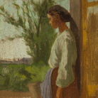 Odoardo Borrani, Contadinella a Pergentina. Olio su tavola, 39 x 27 cm. Collezione privata