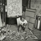 Jackson Pollock in his studio, ca. 1947 / Herbert Matter, photographer. Jackson Pollock and Lee Krasner papers, Archives of American Art, Smithsonian Institution. 