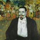 Pablo Picasso, Ritratto di Gustave Coquiot, 1901. Olio su tela, cm 100 x 81. Parigi, Centre Pompidou, Musée national d’art moderne, in deposito al Musée national Picasso