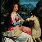 Luca Longhi (1507 - 1580), Dama con unicorno, Olio su Tavola, 98 x 182 cm, Roma, Museo di Castel Sant’Angelo