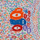 Yayoi Kusama, I LOVE-EYES, 2013, Acrilico su tela, 194 × 194cm | © YAYOI KUSAMA
