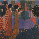 Vittorio Zecchin, Le principesse e i guerrieri, 1914, Olio e oro su tela, 170 × 188 cm, Venezia, Fondazione Musei Civici di Venezia - Galleria Internazionale d’Arte Moderna di Ca’ Pesaro