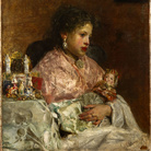 Antonio Mancini, Due bambole, olio su tela, 77 x 64 cm