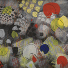 Tancredi Parmeggiani, Ricordo di Raoul, 1953, Acrilico, pastello e tempera su carta applicata su masonite, 150 x 102 cm, Museo del Novecento, Milano
