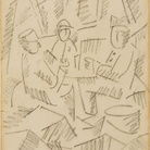 Fernard Leger, Le Joueurs de cartes, 1915. Matita su carta, cm 21,3 x 14,6.