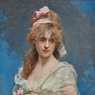 Raimundo de Madrazo y Garreta, Le ruban rose (Il nastro rosa), Olio su tela, 81 × 65 cm | Courtesy Galerie Ary Jan, Paris